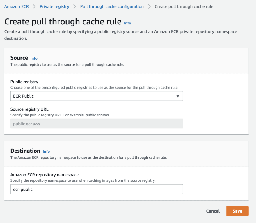 pull through cache rule